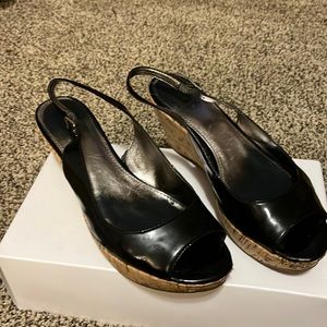 Calvin Klein Heidy Patent wedges. Size 8.5
